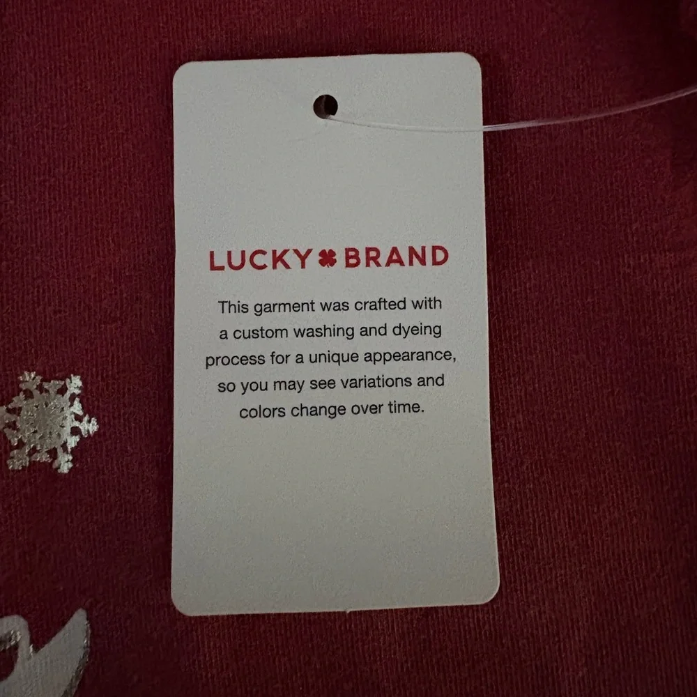 Lucky Brand Shirt Woman’s Size XL  Coca-Cola Bottle Terracotta Santa Claus NWT